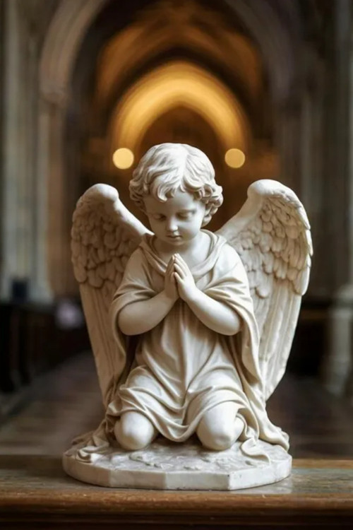 Dua Eden Melek Heykeli – Dekoratif Cherub Figürü Ev Ve Ofis Süsü