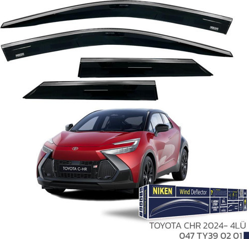 Toyota C hr Niken Kromlu Cam Rüzgarlığı 4lü Set 2024 ve Üstü