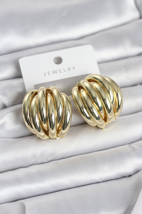 Pirinç Gold Renk Vintage Kadın Küpe - EBJ260220W39806