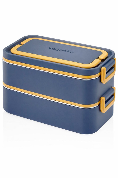 2000 ML 2 Kat Paslanmaz Çelik Çorba Kaseli Bento Lunch Box Yeni Nesil Sefer Tası -FFLBOX01029