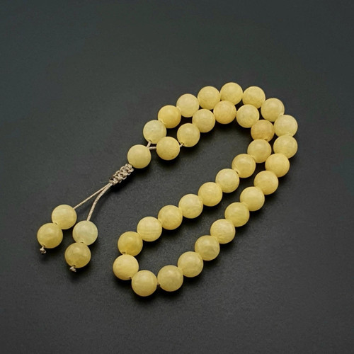 Doğal Taş 8Mm Kalsit 33Lü Tesbih, Erkek Hediye, El Yapımı Tesbih