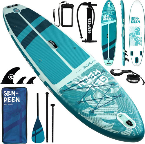 Genreen 335 cm x 86 cm x 15 Cm Şişme Paddle Board – Sup Board 195 kg Taşıma Kapasiteli Aile & Yoga SUP
