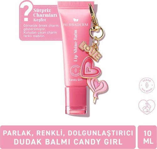 Parlak Dudak Balmı Pamuk Şekeri Aromalı 10 ml (Charm Hediyeli)