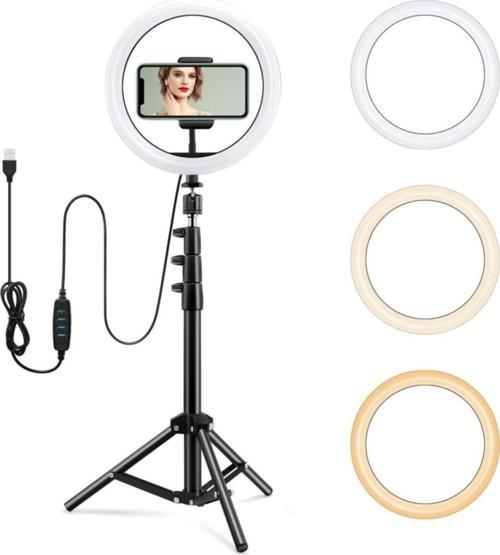 Led Tripod Işıklı Telefon Tutucu Makyaj Işığı Ring Light 14 Inç + 2.1 M Tripod