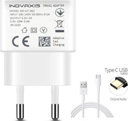 Inovaxis Samsung 2 Amper Adaptör Şarj Cihazı + 2metre Type-c Hızlı Data & Şarj Kablosu