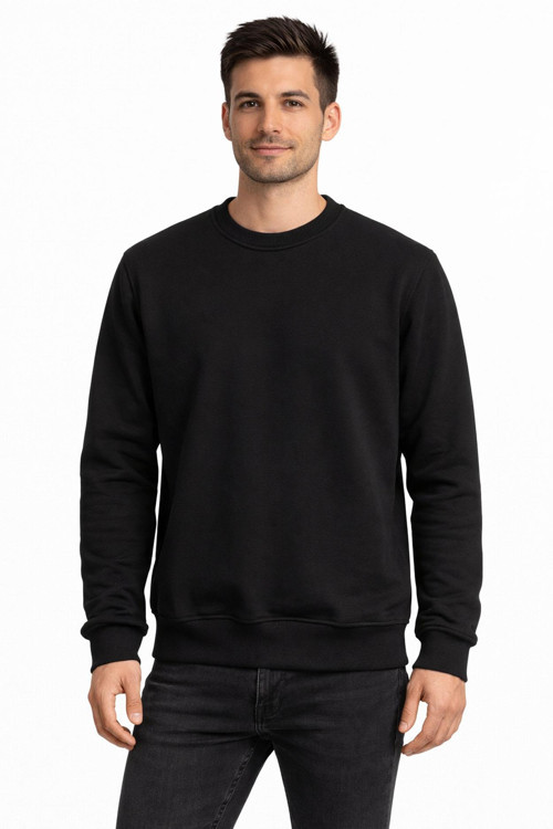 Basic Bisiklet Yaka Relaxed Regular Erkek Sweatshirt - 7556