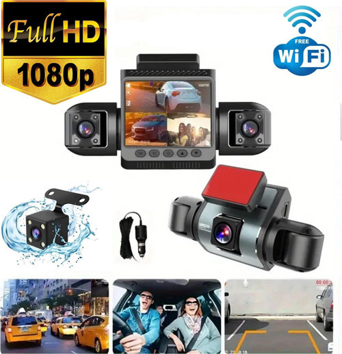 Araç İçi FullHD 4 Kameralı 9720 170° Derece Açılı Yol Takip, İç Mekan ve Arka Kamera Kayıt