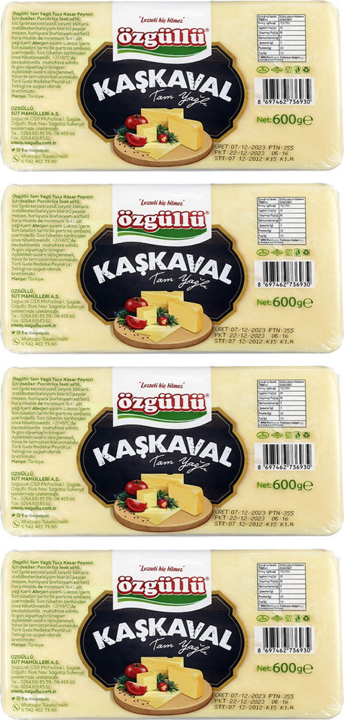 Kaşkaval Peyniri 600 gr x 4 Adet