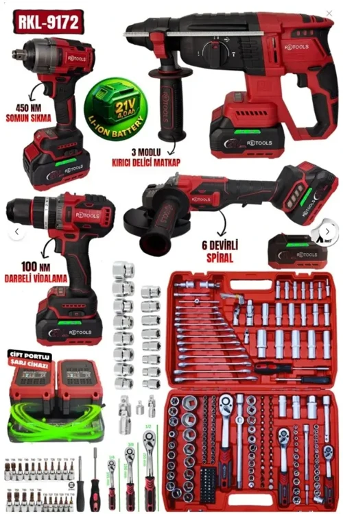 RKL-9172 RETOOLS BORDO 5 LI SET (4 LÜ SET + 216 PARÇA LOKMA TAKIMI)