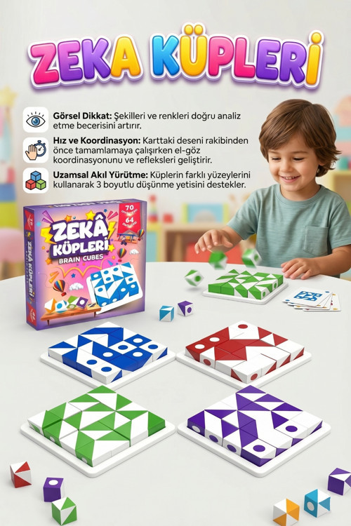 Eğitici Kubix Çocuk Zeka Küpleri Oyunu 70 - 64