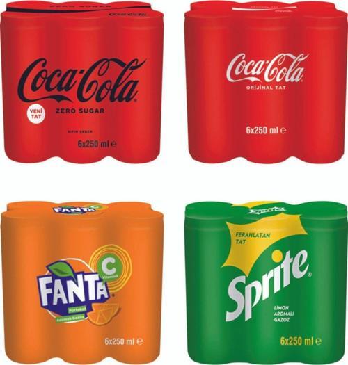 Fanta - Sprite 250 ml 6 lı Kutu 4 lü Karma Paket