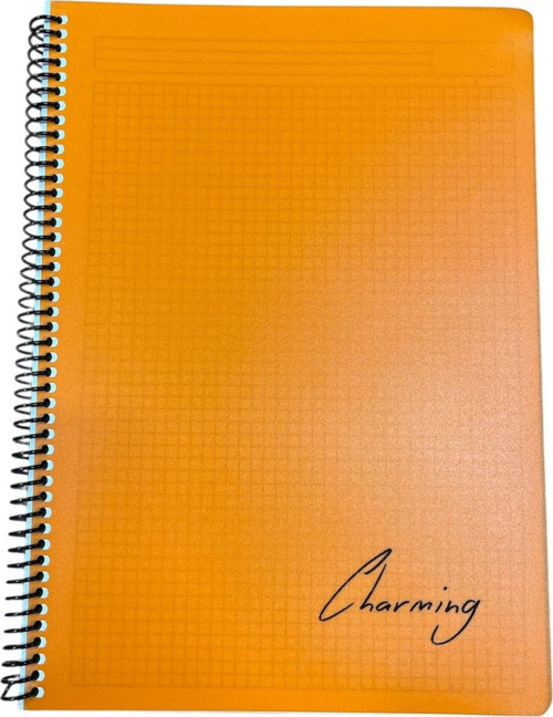 A4 Pp Kapak Spiralli 120 Yaprak Defter Kareli Tok-220-Turuncu