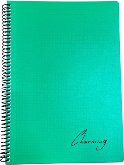 A4 Pp Kapak Spiralli 120 Yaprak Defter Kareli Tok-220-Yeşil