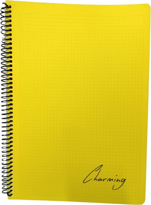 A4 Pp Kapak Spiralli 120 Yaprak Defter Kareli Tok-220-Sarı