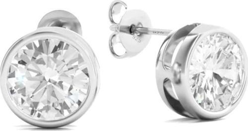 3 Cttw Dew Diamond Serisi Tektaş İthal Gümüş Kadın Küpe 7,5 Mm
