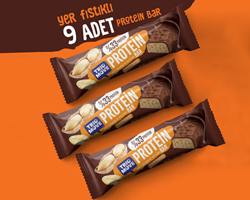 Yer Fıstıklı Ve Sütlü Çikolatalı, %33 Protein, 50 G X 9 Adet Protein Bar
