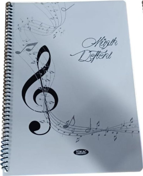 A4 Müzik Defteri Spiralli PP Kapak 40 Yp-Mavi Sol Anahtarı