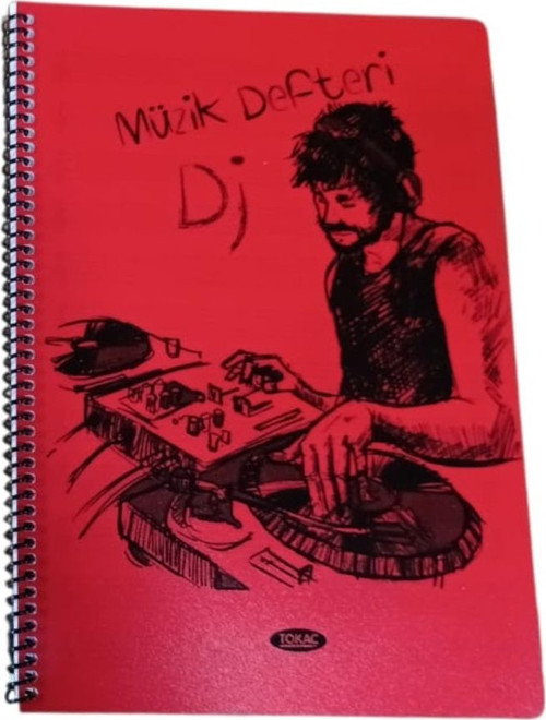 A4 Müzik Defteri Spiralli PP Kapak 40 Yp-Kırmızı DJ