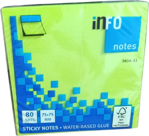 Notes 75x75 Mm Yeşil Yapışkanlı Notluk 80 Syf