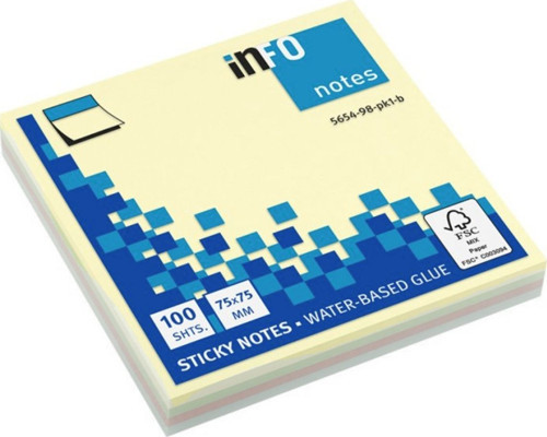 Notes 75x75 Mm Sarı Yapışkanlı Notluk 100 Syf