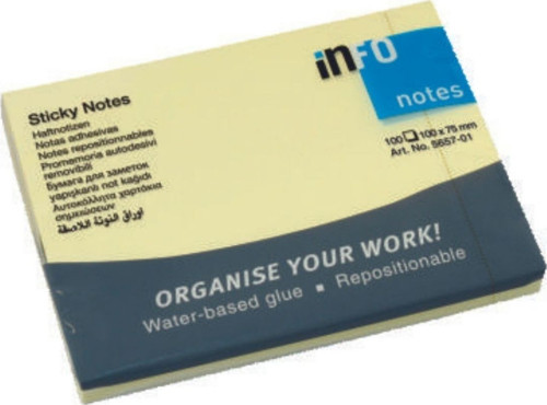 Notes 125x75 Mm Yapışkanlı Notluk 100 Syf Sarı