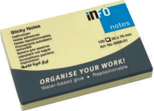 Notes 50x75Mm Yapışkanlı Notluk 100 Syf Sarı