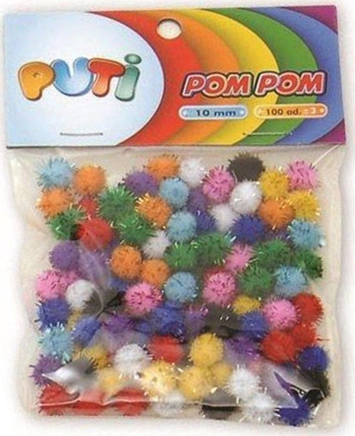 Metalik Küçük 10mm 100 adet PomPom
