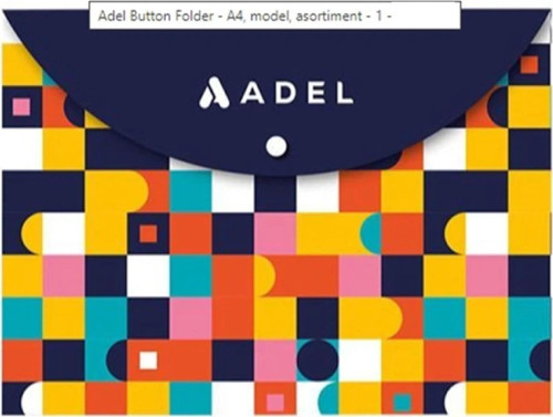 A4 Desenli Çıtçıtlı Zarf Dosya-Lacivert