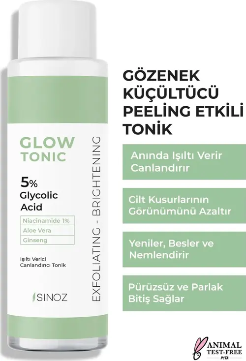Gözenek Sıkılaştırıcı Arındırıcı Canlandırıcı Peeling Etkili Glow Tonik Glycolic Acid %5 200 ml