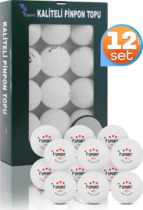 12 Adet 3 Yıldız Kutulu 40+ Gazlı Pinpon Topu Turuncu Masa Tenisi Topu Pingpong Topu Beyaz