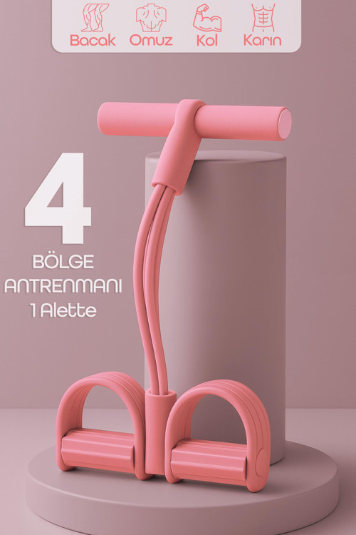 Body Trimmer Mekik Kürek Çekme Bel İnceltme Aleti Evde Spor Lastikli Egzersiz Lastiği Pembe