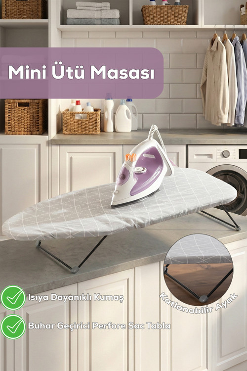 15120-2 Smart Mini Seyahat Portatif Katlanabilir Ayaklı Ütü Masası