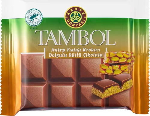 Tambol Antep Fıstığı Krokan Dolgulu Sütlü Çikolata 100 gr