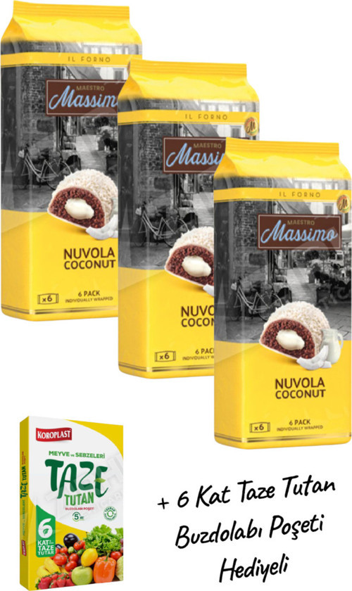 Snow Cake Kar Pastası Kar Keki Hindistan Cevizli 270 gr 6'lı X 3 Adet