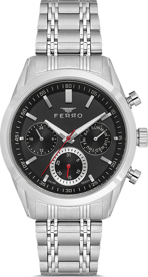 FM40152A-A2 Quartz Çelik Gri Siyah Kadran 41 mm Kordon Erkek Kol Saati