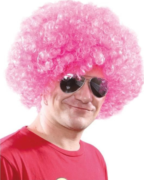Açık Pembe Renk Kıvırcık Afro Bonus Peruk GO-53-vice 04576