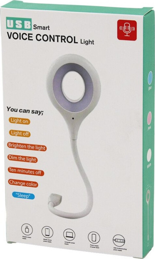 USB SMART VOICE CONTROL LİGHT SESLİ IŞIK AYARLI MİNİ YUVARLAK USB 16 LEDLİ LAMBA AKROBAT KOLLU 2W 5V