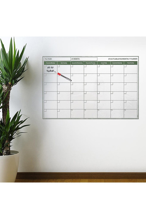 Manyetik Yapışkanlı Bir Aylık Program Planlayıcı Takvim 85x56 cm GO-53-vice 05004