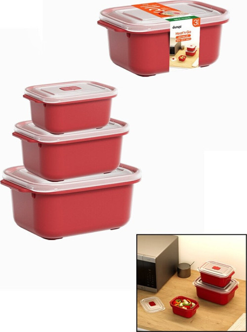 3 PCS KIRMIZI DİKDÖRTGEN SAKLAMA KAB SET 500-1000-2000ML GO-53-vice