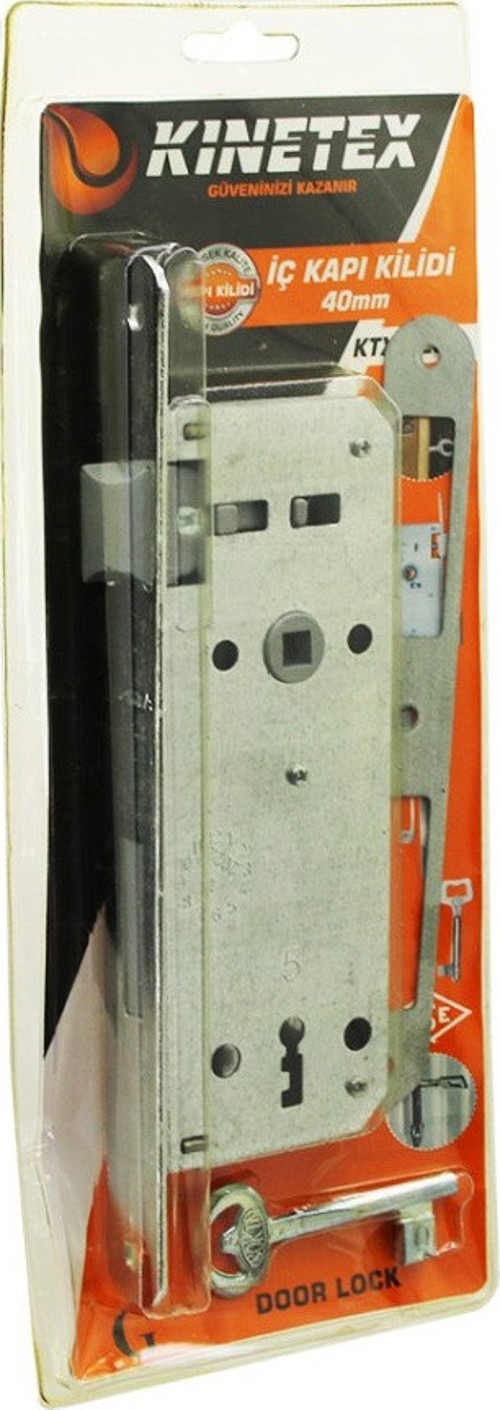 İÇ KAPI ODA KİLİT 40MM ÇELİK GALVENİZ KAPLAMA GÖVDE PİRİNÇ - NİKEL MATERYALLER KTX-2239 GO-