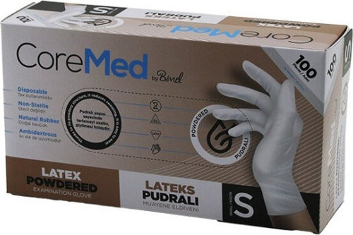 COREMED BİMEL S BEDEN PUDRALI MUAYENE ELDİVENİ 100LÜ GO-53-vice 02945
