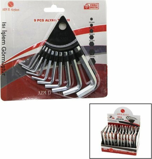 10 PARÇA KARTLI ALYAN ANAHTAR TAKIM SETİ120MM-NO-1.5-10 GO-53-vice 03175