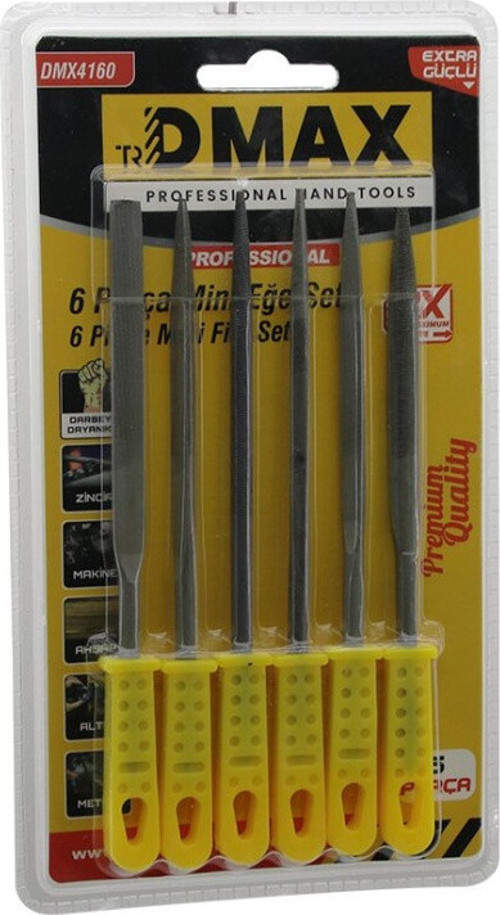 6PCS MİNİ ÇELİK EĞE SETİ DÜZ - YUVARLAK - YARI DAİRESEL - KARE - ÜÇGEN GO-53-vice