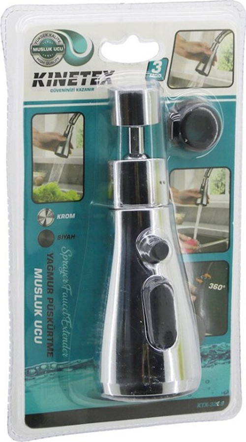 Krom 360 Derece - 3 Mod Yağmur Püskürtme Borulu Kubar Musluk Ucu Ktx-3289 Go-53-Vice 03831