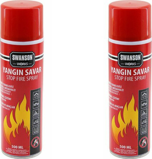 2 ADET YANGIN SÖNDÜRÜCÜ - YANGIN SAVAR SPREY 500ML + 500 ML EV - OFİS - OTO ARAÇ ATEŞ BOĞUCU KÖPÜ