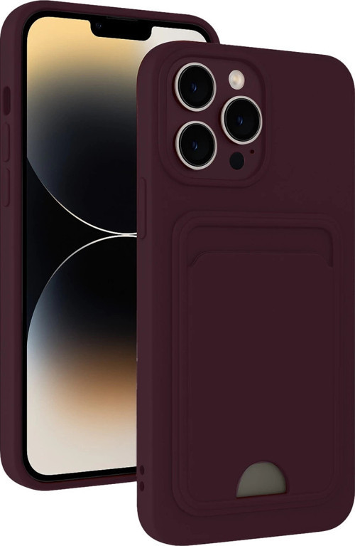 İphone 13 Pro Kılıf Kelvin Kartvizitli Silikon - Derin Mor