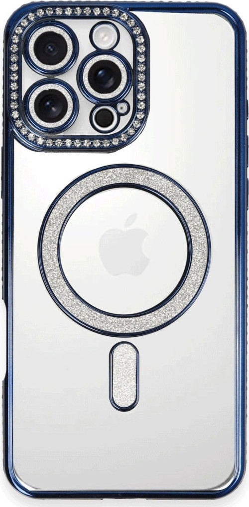 İphone 16 Pro Max Kılıf Joke Simli Magneticsafe Kılıf - Lacivert