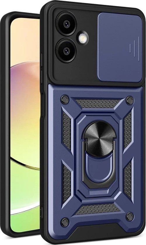 Samsung Galaxy A06 Kılıf Pars Lens Yüzüklü Silikon - Lacivert