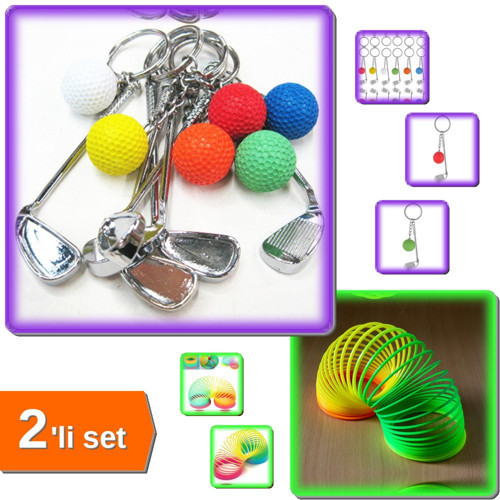 Golf Anahtarlık Severlere Özel Hediyelik + Büyük Boy Stres Yayı - 2li Set P5Q1K6