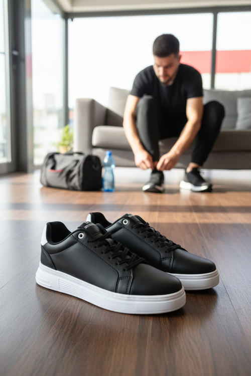 Enoch Düz Tabanlı Bağcıklı Casual Erkek Sneaker Spor Ayakkabı